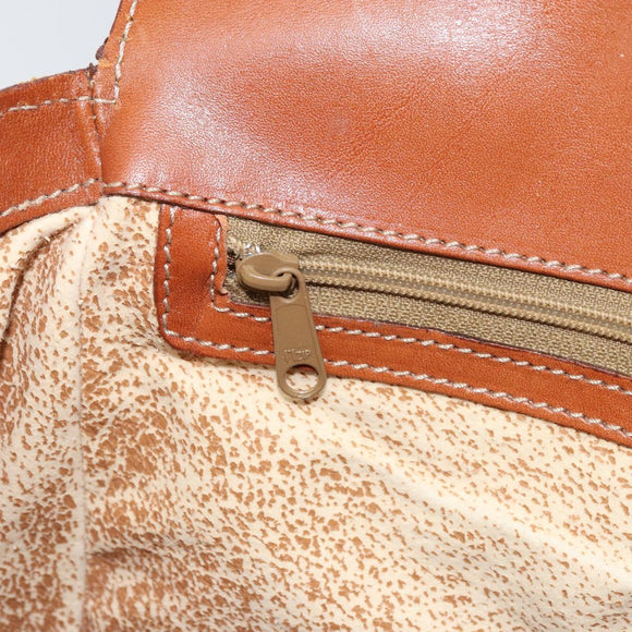 CELINE Macadam Canvas Shoulder Bag PVC Leather Brown Gold Auth BA9684