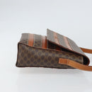 CELINE Macadam Canvas Shoulder Bag PVC Leather Brown Gold Auth BA9684-4