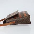 CELINE Macadam Canvas Shoulder Bag PVC Leather Brown Gold Auth BA9684-5