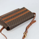 CELINE Macadam Canvas Shoulder Bag PVC Leather Brown Gold Auth BA9684-6