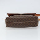 CELINE Macadam Canvas Shoulder Bag PVC Leather Brown Gold Auth BA9684-9