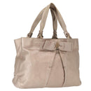 Salvatore Ferragamo Vala Tote Bag Leather Beige Auth BA9685-1