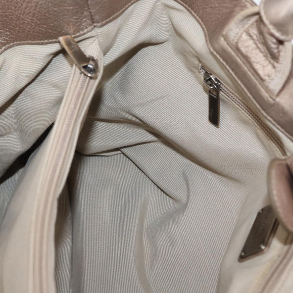 Salvatore Ferragamo Vala Tote Bag Leather Beige Auth BA9685