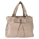 Salvatore Ferragamo Vala Tote Bag Leather Beige Auth BA9685-2
