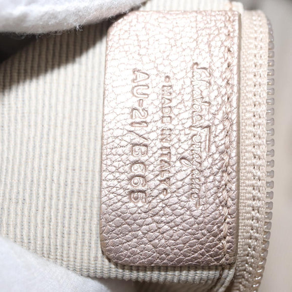 Salvatore Ferragamo Vala Tote Bag Leather Beige Auth BA9685