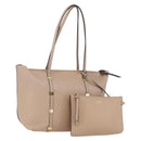 Salvatore Ferragamo Vala Tote Bag Leather Beige Gold Auth BA9686-1