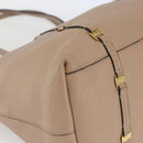 Salvatore Ferragamo Vala Tote Bag Leather Beige Gold Auth BA9686-11
