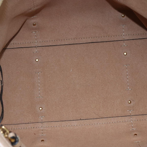 Salvatore Ferragamo Vala Tote Bag Leather Beige Gold Auth BA9686