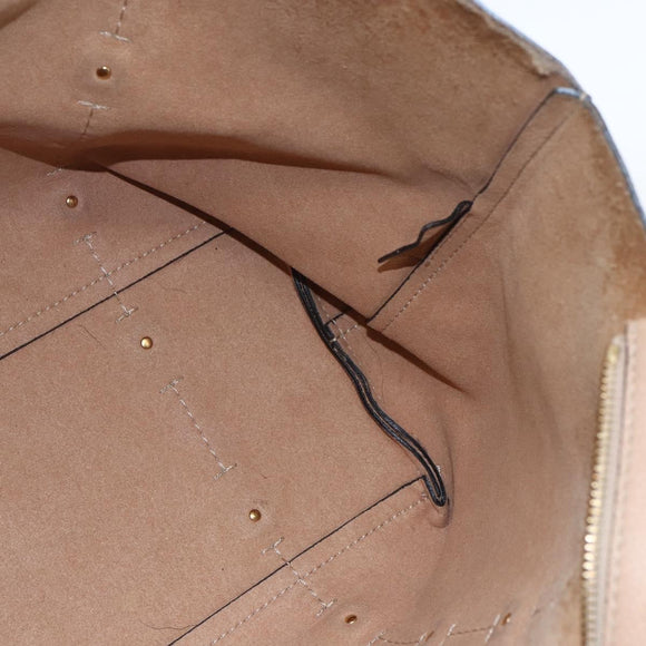 Salvatore Ferragamo Vala Tote Bag Leather Beige Gold Auth BA9686