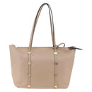 Salvatore Ferragamo Vala Tote Bag Leather Beige Gold Auth BA9686-2