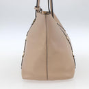 Salvatore Ferragamo Vala Tote Bag Leather Beige Gold Auth BA9686-3