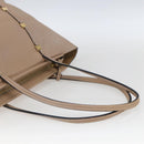 Salvatore Ferragamo Vala Tote Bag Leather Beige Gold Auth BA9686-7