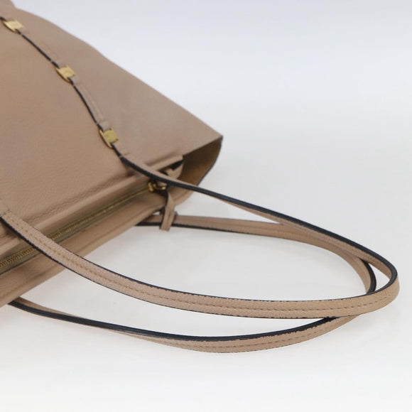 Salvatore Ferragamo Vala Tote Bag Leather Beige Gold Auth BA9686