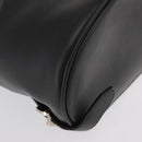 Salvatore Ferragamo Gancini Backpack Leather Black Silver Auth BA9687-16
