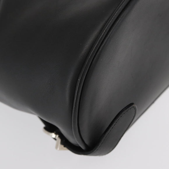 Salvatore Ferragamo Gancini Backpack Leather Black Silver Auth BA9687