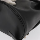 Salvatore Ferragamo Gancini Backpack Leather Black Silver Auth BA9687-17