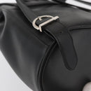 Salvatore Ferragamo Gancini Backpack Leather Black Silver Auth BA9687-18