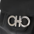 Salvatore Ferragamo Gancini Backpack Leather Black Silver Auth BA9687-19