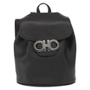 Salvatore Ferragamo Gancini Backpack Leather Black Silver Auth BA9687-13