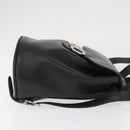 Salvatore Ferragamo Gancini Backpack Leather Black Silver Auth BA9687-3
