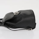 Salvatore Ferragamo Gancini Backpack Leather Black Silver Auth BA9687-4