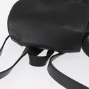 Salvatore Ferragamo Gancini Backpack Leather Black Silver Auth BA9687-6