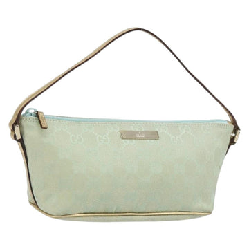 GUCCI GG Canvas Accessory Pouch Turquoise Blue Silver 039 1103 2123 Auth BA9688