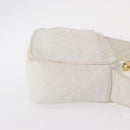 CHANEL Matelasse Shoulder Bag Lamb Skin White Gold CC Auth BA9689-4