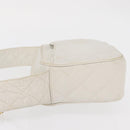 CHANEL Matelasse Shoulder Bag Lamb Skin White Gold CC Auth BA9689-5