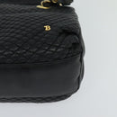 BALLY Quilted Hand Bag Leather Black Auth BA969-11