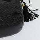 BALLY Quilted Hand Bag Leather Black Auth BA969-16