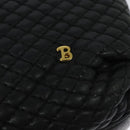 BALLY Quilted Hand Bag Leather Black Auth BA969-14