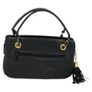 BALLY Quilted Hand Bag Leather Black Auth BA969-2