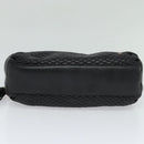 BALLY Quilted Hand Bag Leather Black Auth BA969-5