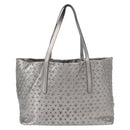 Jimmy Choo Tote Bag Leather Silver Auth BA9695-2