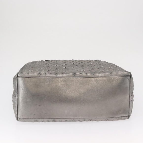 Jimmy Choo Tote Bag Leather Silver Auth BA9695