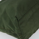 PRADA Hand Bag Nylon Khaki Silver Auth BA9697-14
