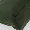 PRADA Hand Bag Nylon Khaki Silver Auth BA9697-16