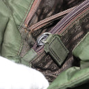 PRADA Hand Bag Nylon Khaki Silver Auth BA9697-23