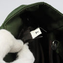 PRADA Hand Bag Nylon Khaki Silver Auth BA9697-12