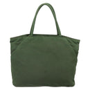 PRADA Hand Bag Nylon Khaki Silver Auth BA9697-2