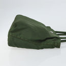 PRADA Hand Bag Nylon Khaki Silver Auth BA9697-3