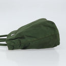 PRADA Hand Bag Nylon Khaki Silver Auth BA9697-4