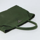 PRADA Hand Bag Nylon Khaki Silver Auth BA9697-6