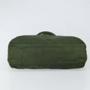 PRADA Hand Bag Nylon Khaki Silver Auth BA9697-5