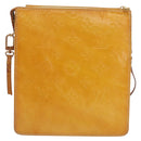 LOUIS VUITTON Monogram Vernis Motto Pouch Lime Yellow M91059 LV Auth BA9707-2