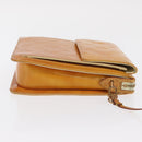 LOUIS VUITTON Monogram Vernis Motto Pouch Lime Yellow M91059 LV Auth BA9707-3