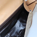 CELINE Macadam Canvas Shoulder Bag Beige Auth BA971-19