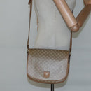 CELINE Macadam Canvas Shoulder Bag Beige Auth BA971-21