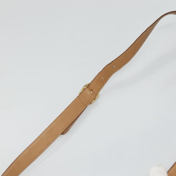 CELINE Macadam Canvas Shoulder Bag Beige Auth BA971